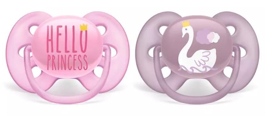 Пустушка силіконова Philips Avent Ultra Soft SCF223/02, 6-18 місяців, для дівчаток, 2 шт