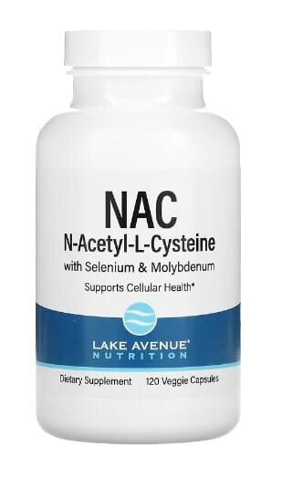 N-ацетилцистеїн з селеном та молібденом Lake Avenue Nutrition NAC with Selenium & Molybdenum 600 мг, 120 веганських капсул
