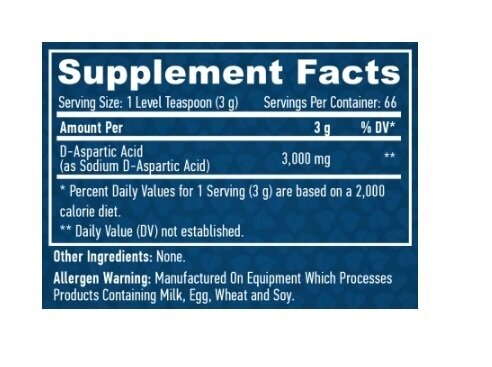 D-аспарагінова кислота Haya Labs D-Aspartic Acid (Sports), порошок 200 г