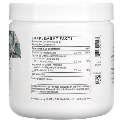 Кальцій та Магній цитрат Thorne Research Cal-Mag Citrate Effervescent Powder, 214 г