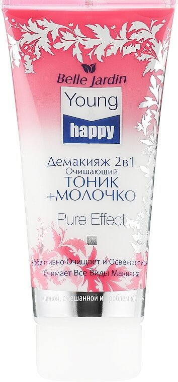 Демакіяж Belle Jardin Young & Happy 2в1 очищуючий тонік+молочко, 200 мл