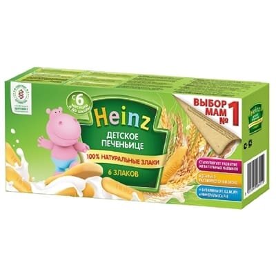 Печиво Heinz Дитяче печеннячко 6 злаків, 160 г
