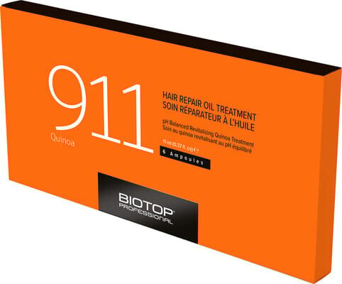 Масло для волосся Biotop 911 Quinoa з протеїнами кіноа, в ампулах, 6 шт x 11 мл