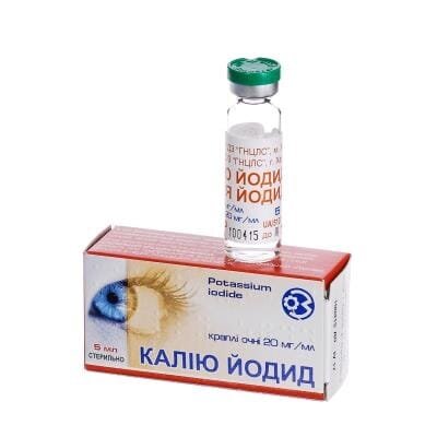 Калію йодид краплі оч. 20 мг/мл по 5 мл у флак. з криш.-крап.