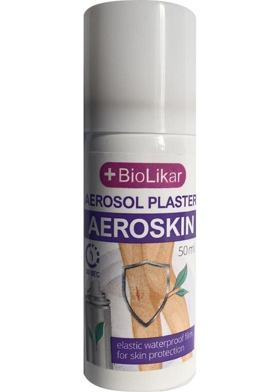 Рідкий пластир Biolikar Aeroskin аерозольний водостійкий спрей по 50 мл у флак.