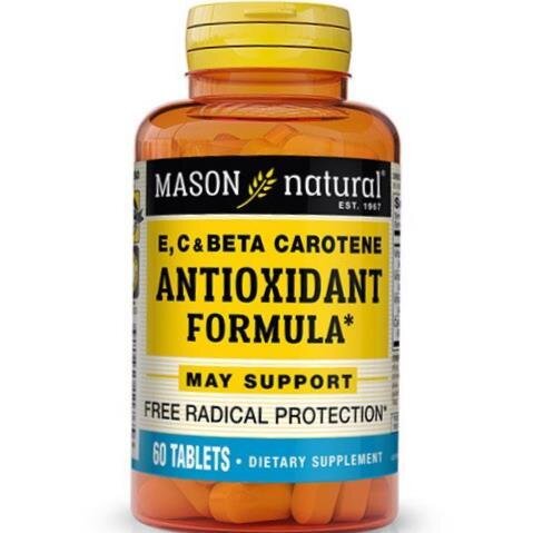 Антиоксиданти Mason Natural Vitamin E, C & Beta Carotene Antioxidant Formula, 60 таблеток
