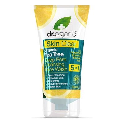 Гель для вмивання Dr. Organic Skin Clear 5 в 1 для глибокого очищення для жирної шкіри, 125 мл