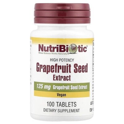 Грейпфрута насіння екстракт NutriBiotic Grapefruit Seed Extract 125 мг, 100 таблеток