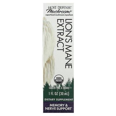 Гриб Їжовик гребінчастий Host Defense Mushrooms Lion's Mane Extract екстракт у краплях, 30 мл