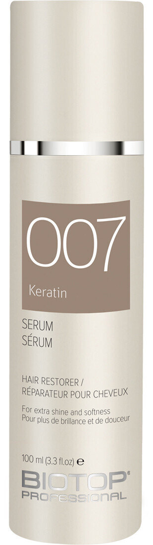 Серум для волосся Biotop 007 Keratin Silky Touch з кератином для укладання, 100 мл