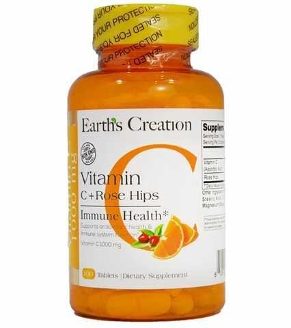 Вітамін С з шипшиною Earth's Creation Vitamin C with Rose Hips таблетки по 500 мг №100