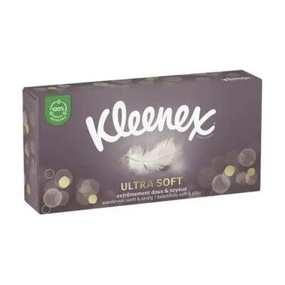 Серветки косметичні Kleenex Ultra Soft тришарові в коробці, 64 шт