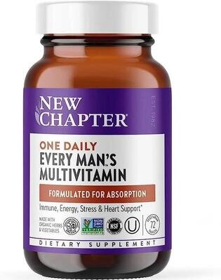 Мультивітаміни для чоловіків New Chapter One Daily Every Man's Multivitamin, 72 вегетаріанські таблетки