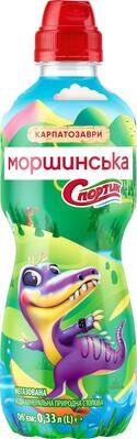 Вода мінеральна Моршинська Спортик дитяча негазована, кришка спорт-кеп, 0,33 л