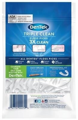 Флос-зубочистки DenTek Triple Clean Потрійне очищення, 90 штук