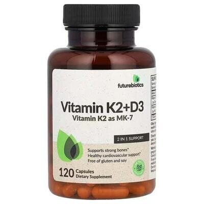 Вітамін Д3 + К2 Futurebiotics Vitamin D3 + К2 5000 МО/90 мкг, 120 капсул