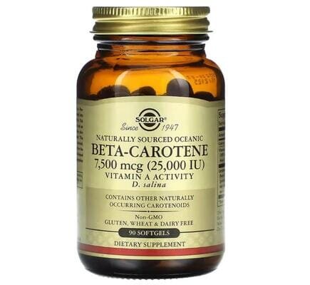 Бета-каротин Solgar Beta-Carotene 7500 мкг м'які капсули №90