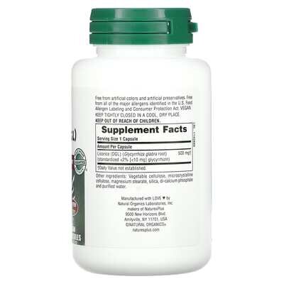 Лакриця Nature's Plus Herbal Actives Licorice 500 мг, 60 капсул
