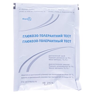 Глюкозо-толерантний тест порошок доз. 75 г/пак. по 75.75 г у пак.