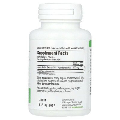 Екстракт витриманого часнику Kyolic Aged Garlic Extract Cardiovascular Health Original Formula 100, 200 таблеток