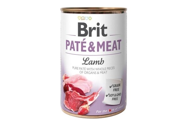Корм вологий для собак Brit Pate & Meat з ягнятиною, 400 г