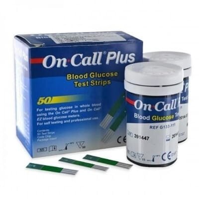 Тест-смужки On Call Plus для глюкометра, 50 штук (2х25)