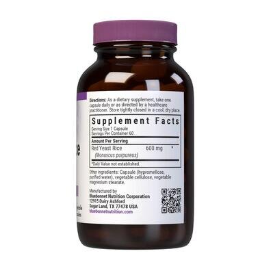 Червоний дріжджовий рис 600 мг Bluebonnet Nutrition Red Yeast Rice, 60 вегетаріанських капсул