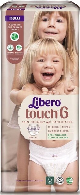 Підгузки-трусики Libero Touch Pants розмір 6, 13-20 кг, 30 шт