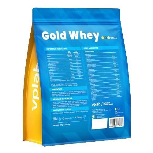 Протеїн сироватковий VPLab Gold Whey ваніль, 500 г