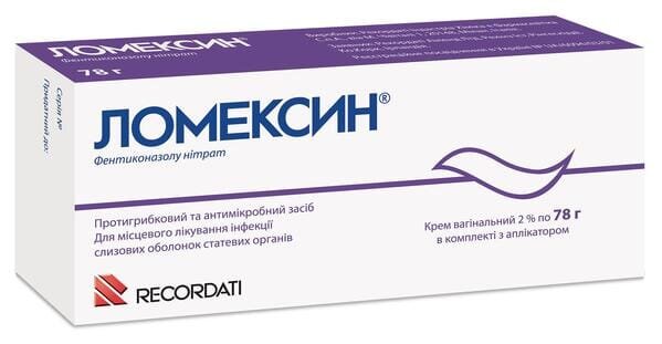 Ломексин крем вагін. 2 % по 78 г у тубах з аплік.