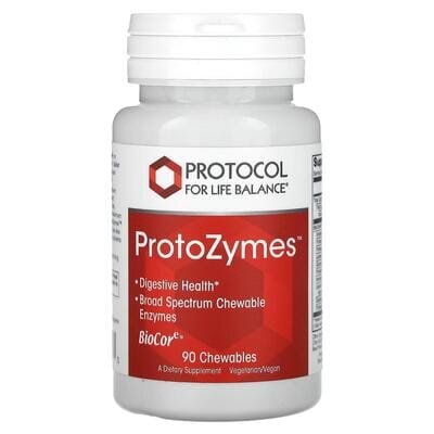 Травні ферменти широкого спектру Protocol for Life Balance ProtoZymes, 90 жувальних таблеток