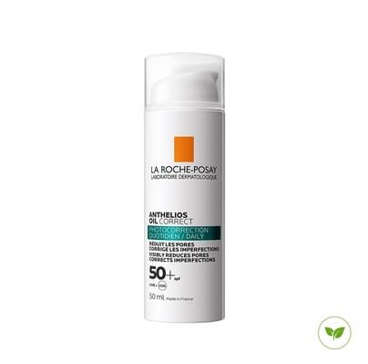 Гель-крем сонцезахисний La Roche-Posay Anthelios Oil Correct для проблемної шкіри обличчя, схильної до жирності та недосконалостей SPF50+, 50 мл