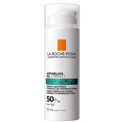 Гель-крем сонцезахисний La Roche-Posay Anthelios Oil Correct для проблемної шкіри обличчя, схильної до жирності та недосконалостей SPF50+, 50 мл