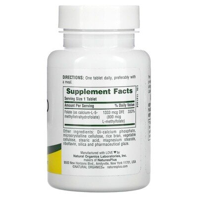 Фолієва кислота Nature's Plus Folic acid 800 мкг, 90 таблеток