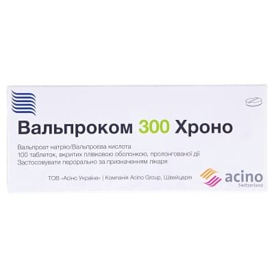 Вальпроком 300 хроно таблетки, в/плів. обол., прол./д. №100 (10х10)