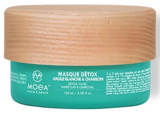 Детокс-маска для обличчя Moea Detox біла глина та деревне вугілля, 150 мл