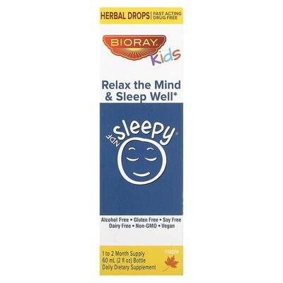 Розслаблення та міцний сон Bioray Kids NDF Sleepy для дітей зі смаком кленового сиропу, 60 мл
