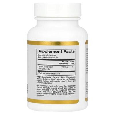 Яблучний оцет California Gold Nutrition Apple cider Vinegar, 60 капсул