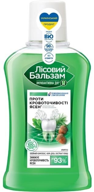 Ополіскувач для порожнини рота Лісовий Бальзам Проти кровоточивості ясен, 250 мл