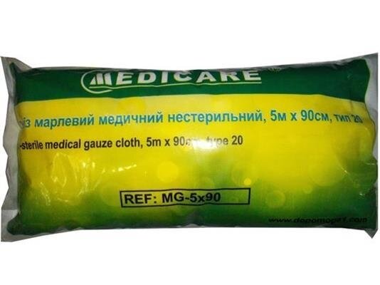 Відріз марлевий нестерильний Medicare медичний 5 м х 90 см, тип марлі 20