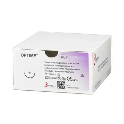 Шовний матеріал хірургічний Optime 2/0 (Вікріл), колюча 40 мм, 1/2 кола, довжина 90 см, 18G30H