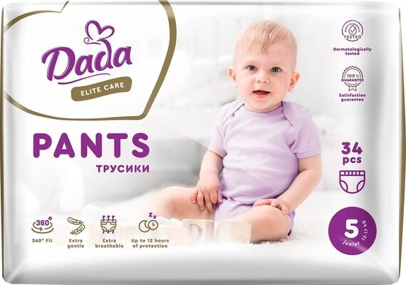 Підгузки-трусики Dada Elite Care Junior дитячі, розмір 5, 12-17 кг, 34 шт