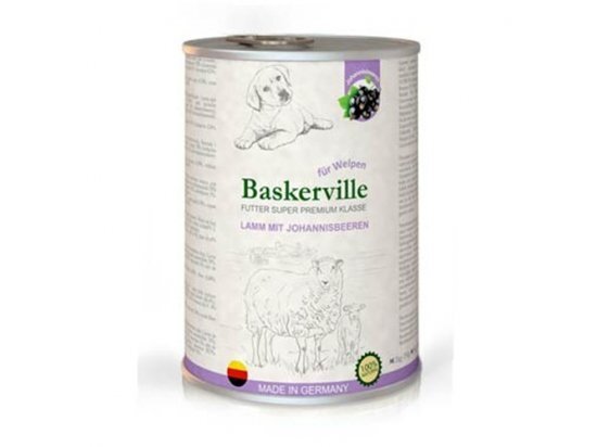 Консерва для цуценят Baskerville Super Premium з ягням і смородиною, 800 г