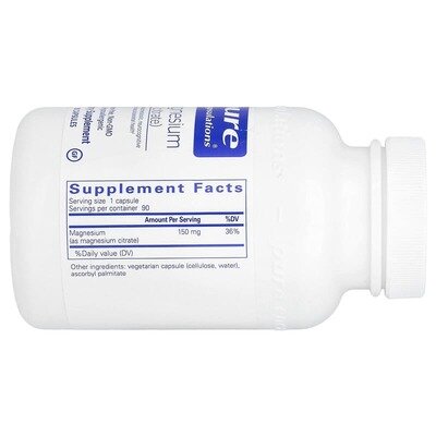 Магній Pure Encapsulations Magnesium citrate 150 мг, 90 капсул