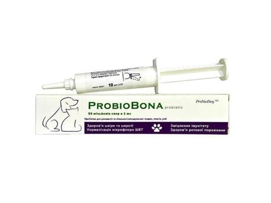 ПробіоБона ProbioDay ProbioBona суспензія рідкий пероральний пробіотик для тварин, 10 мл