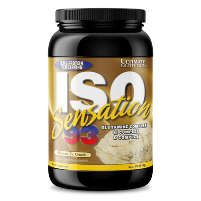 Ізолят сироваткового протеїну Ultimate Nutrition ISO Sensation 93, бананове морозиво, 910 г