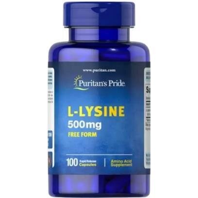 Амінокислота L-Лізин Puritan's Pride L-Lysine 500 мг, 100 капсул