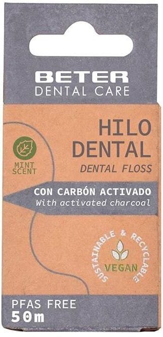 Зубна нитка Beter Dental Care з активованим вугіллям, 50 м