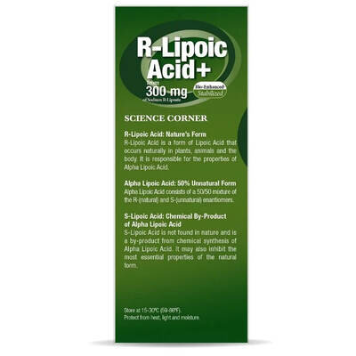R-ліпоєва кислота Genceutic Naturals R-Lipoic Acid+ вег. капсули №60