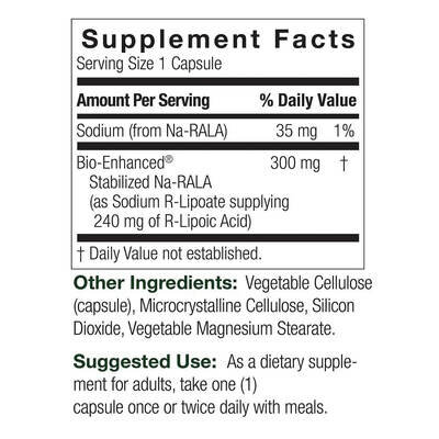 R-ліпоєва кислота Genceutic Naturals R-Lipoic Acid+ вег. капсули №60